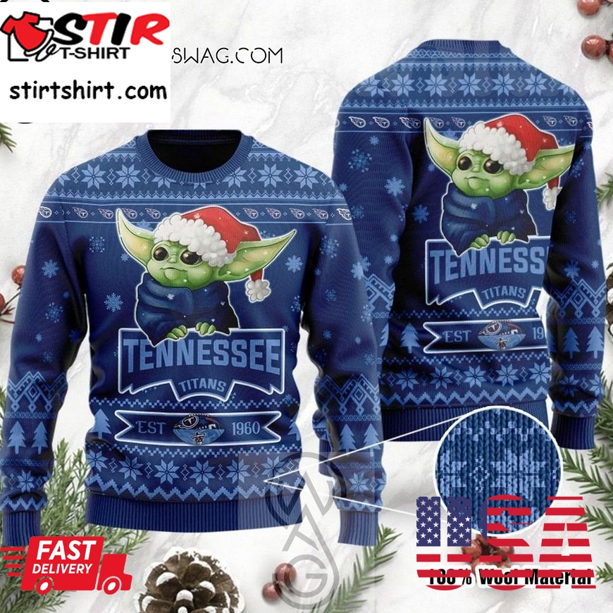 Tennessee Titans And Baby Yoda Holiday Party Ugly Christmas Sweater