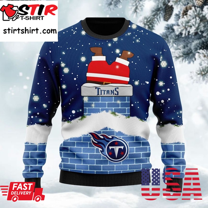 Tennessee Titans Nfl Football Santa Claus 3D Christmas Ugly Sweater
