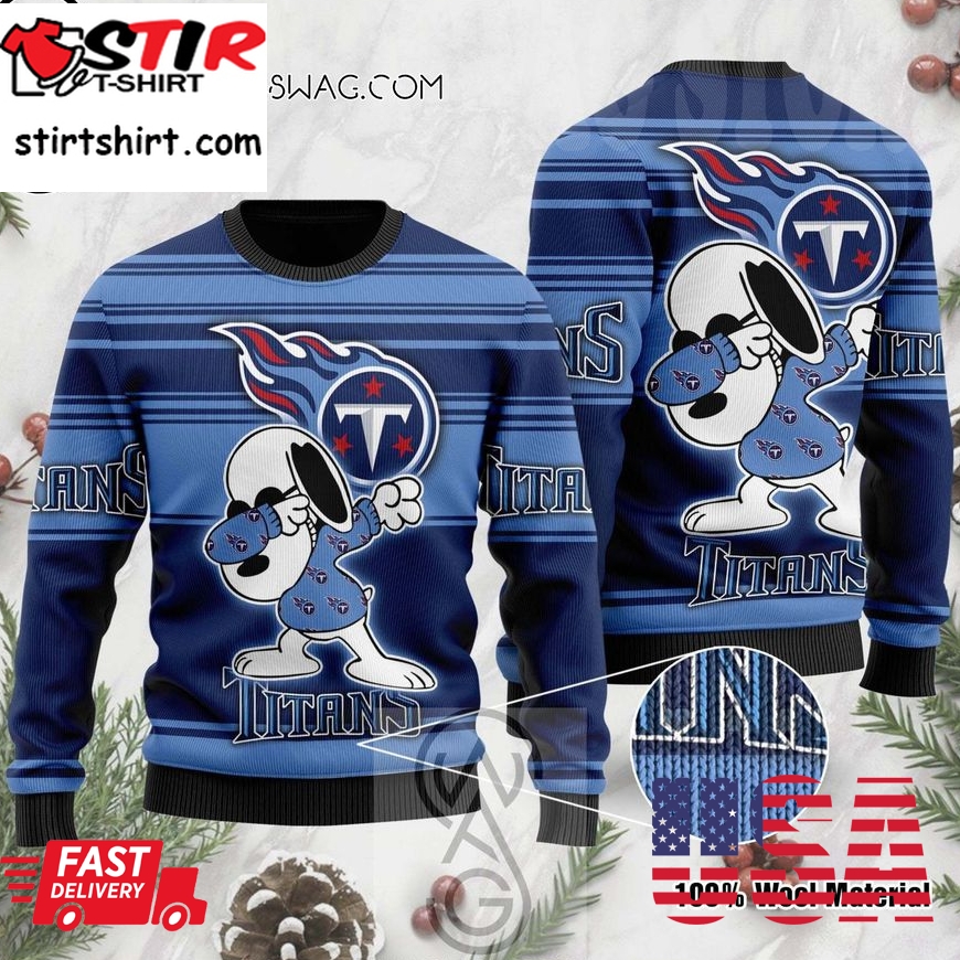 Tennessee Titans Snoopy Dabbing Holiday Party Ugly Christmas Sweater