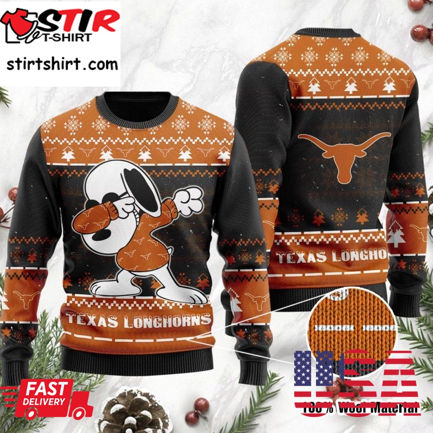 Texas Longhorns Snoopy Dabbing Holiday Party Ugly Christmas Sweater, Ugly Sweater, Christmas Sweaters, Hoodie, Sweatshirt, Sweater