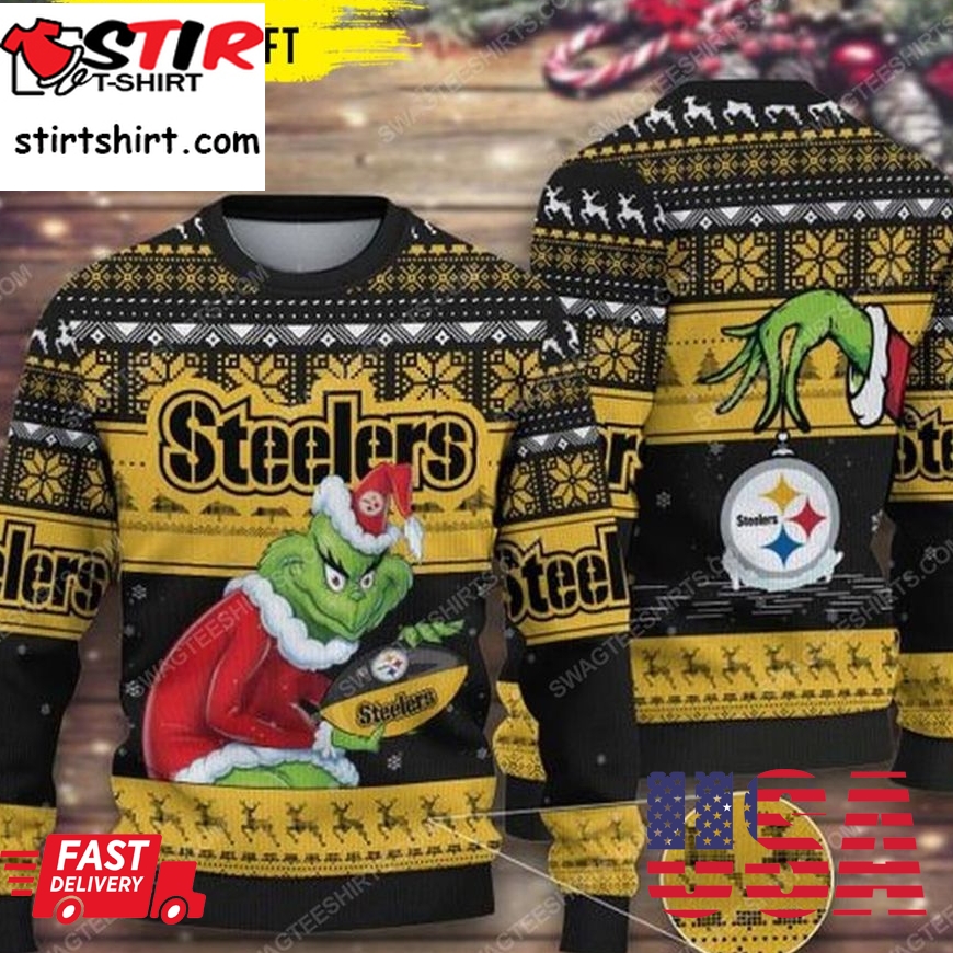 The Grinch And Pittsburgh Steelers Ugly Christmas Sweater