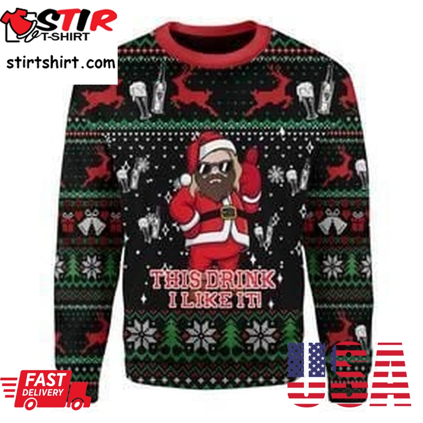 Thor Drinking Beer Ugly Christmas Sweater