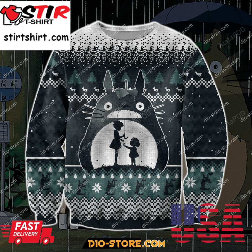 Totoro Spirited Away Ugly Christmas Sweater All Over Print Sweatshirtpng