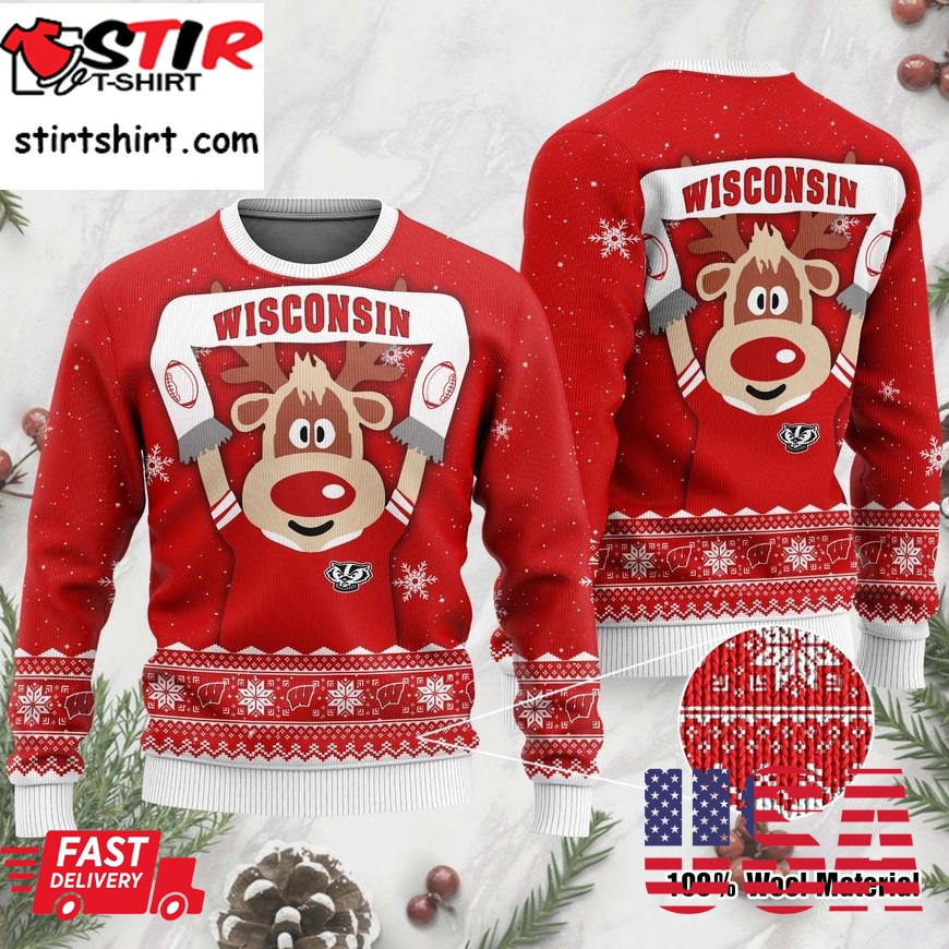 Wisconsin Badgers Funny Ugly Christmas Sweater, Ugly Sweater, Christmas Sweaters, Hoodie, Sweatshirt, Sweater