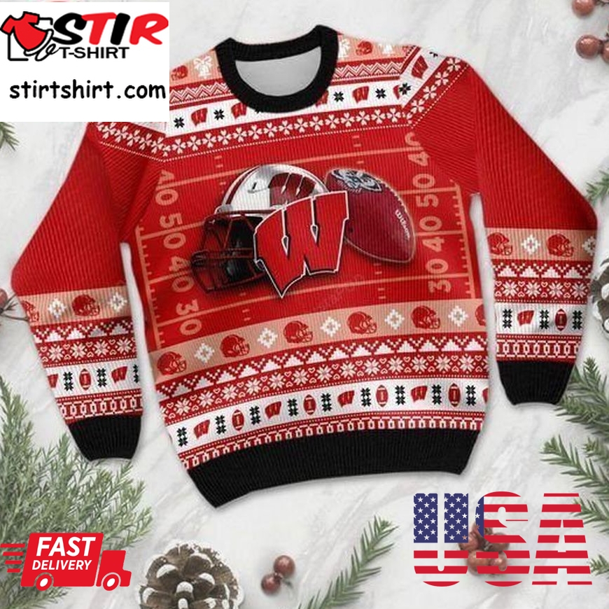 Wisconsin Badgers Ugly Christmas Sweater All Over Print Sweatshirt Ugly