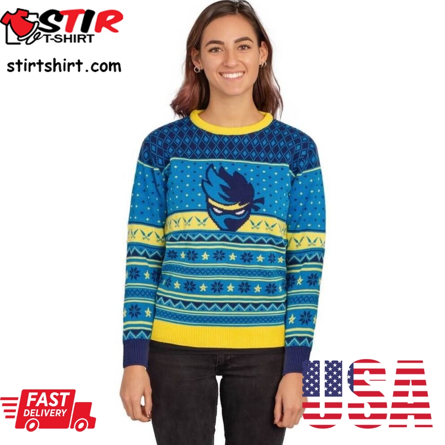 Womens Fortnite Ninja Logougly Christmas Sweater All Over Print Sweatshirt