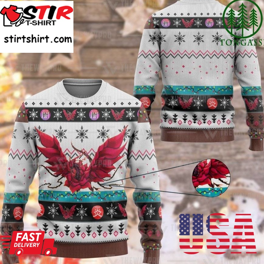 Yugioh Black Rose Dragon Ugly Sweater For Anime Fans