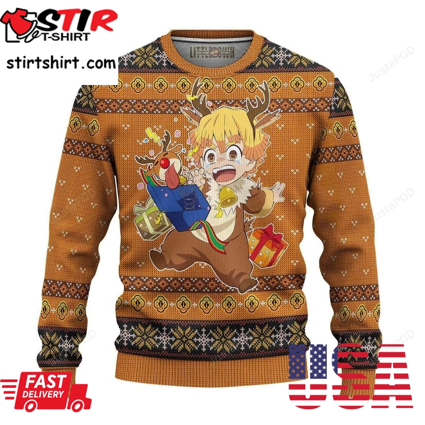 Zenitsu Demon Slayer Anime Ugly Christmas Sweater