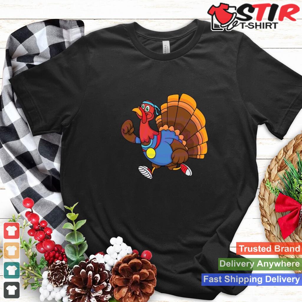 2023 Trotting Turkey Thanksgiving Dinner Shirt Shirt Hoodie Sweater Long Sleeve