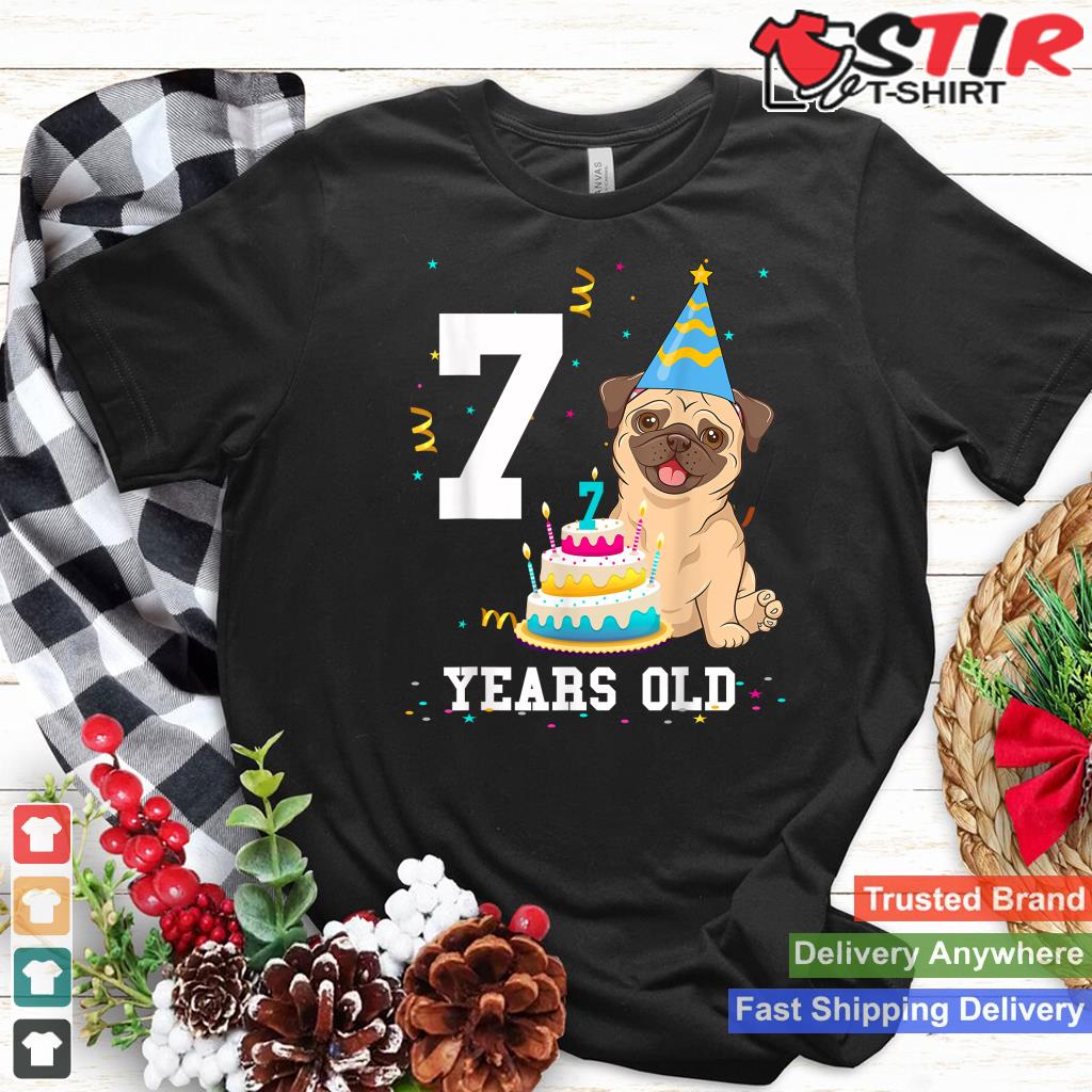 7 Years Old Birthday Pug Dog Lover Party Kids Boys Girls
