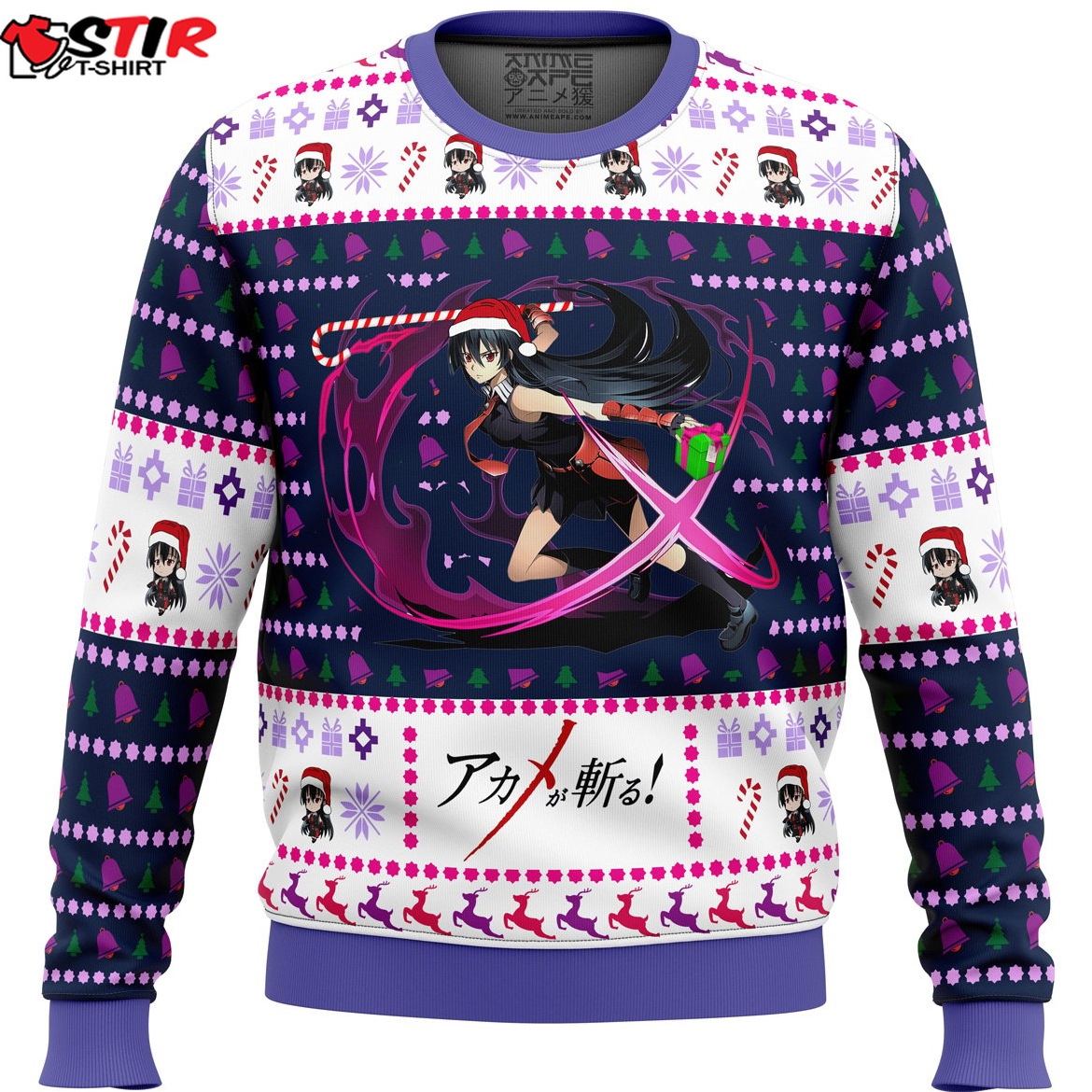 Akame Ga Kill Akame Christmas Attack Ugly Christmas Sweater Stirtshirt