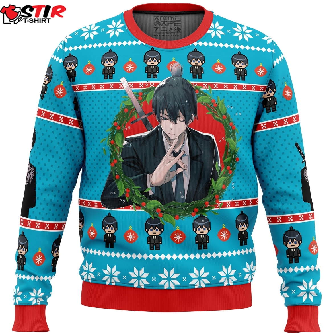 Aki Chainsaw Man Ugly Christmas Sweater Stirtshirt