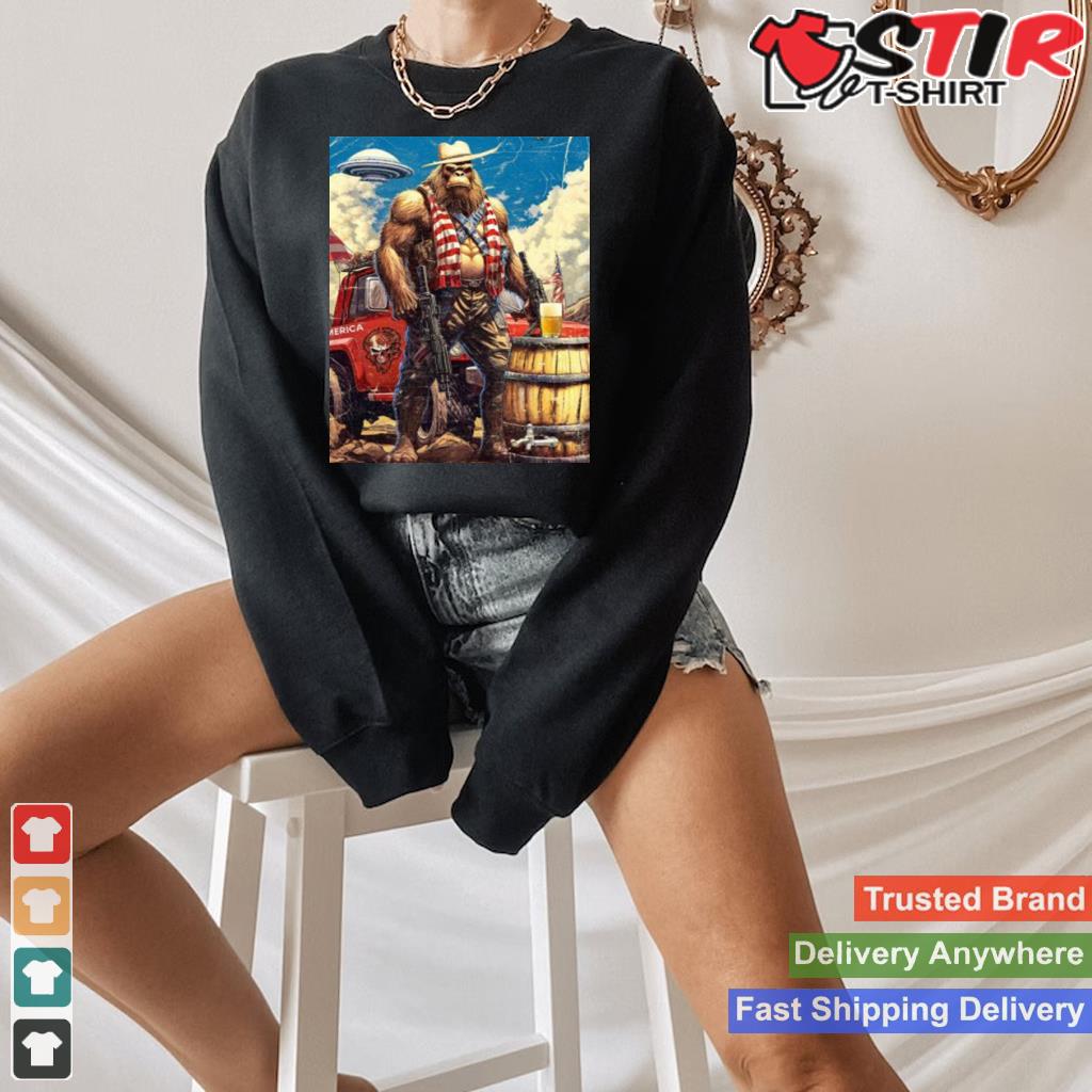 American Bigfoot Poster Shirt Shirt Hoodie Sweater Long Sleeve
