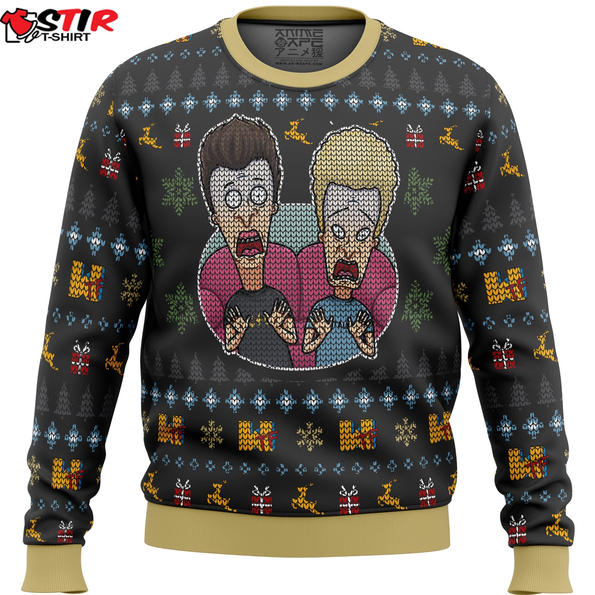 Beavis And Butthead Surprise Reaction Ugly Christmas Sweater Stirtshirt