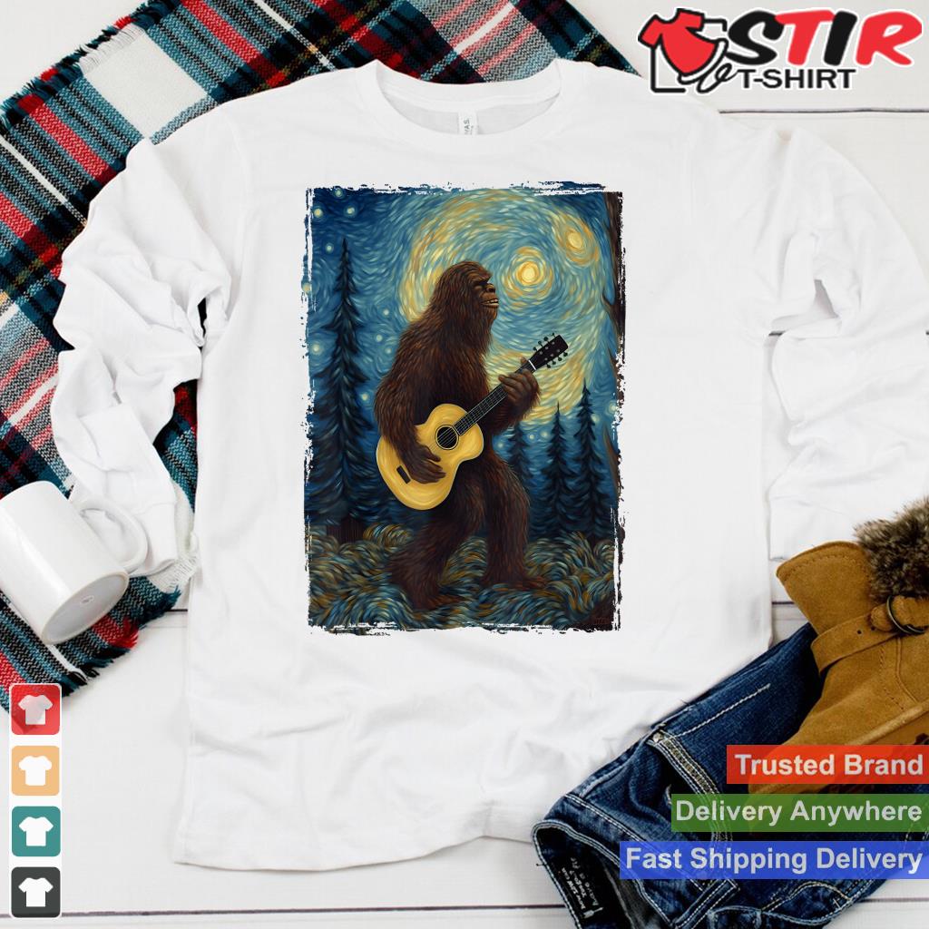 Bigfoot Shirts For Men Women   Bigfoot Starry Night Van Gogh