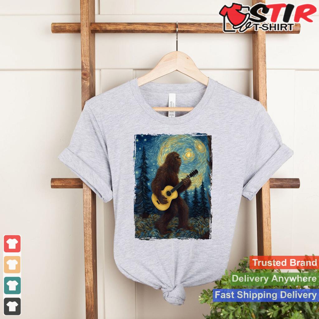 Bigfoot Shirts For Men Women   Bigfoot Starry Night Van Gogh
