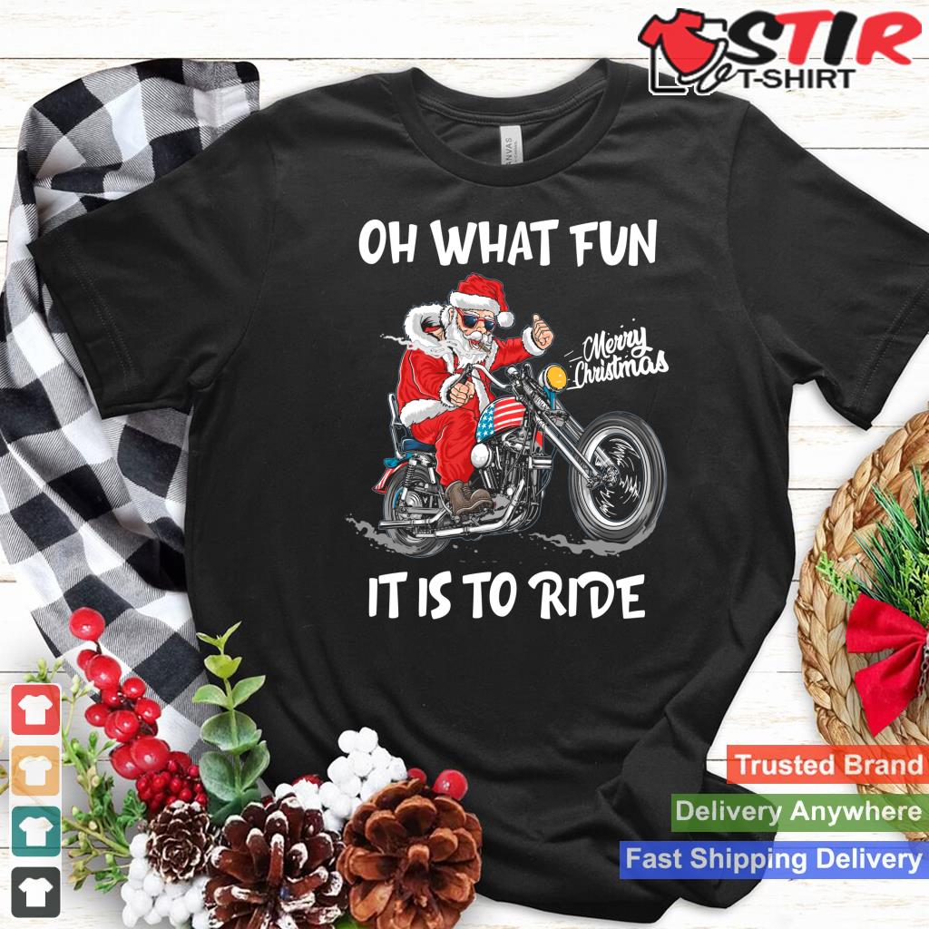 Biker Santa Motorcycle Fan Merry Christmas Xmas Holidays Long Sleeve Shirt Hoodie Sweater Long Sleeve