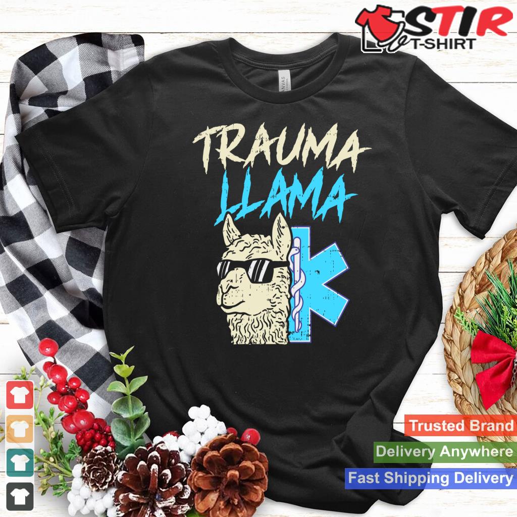 Boys Girls Trauma Llama, Funny Emt Design, Paramedic Gift Long Sleeve