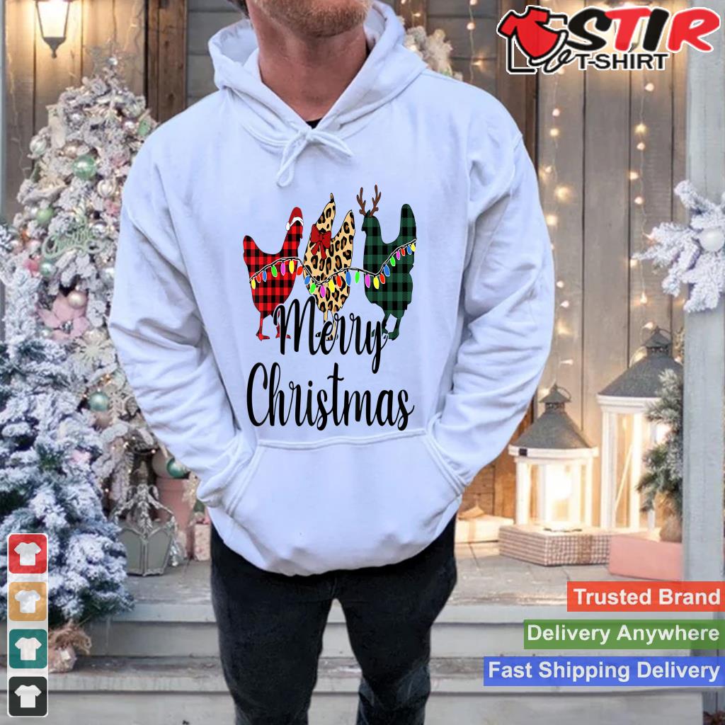 Buffalo Plaid Chickmas Merry Christmas Chicken Lover Xmas Shirt Hoodie Sweater Long Sleeve