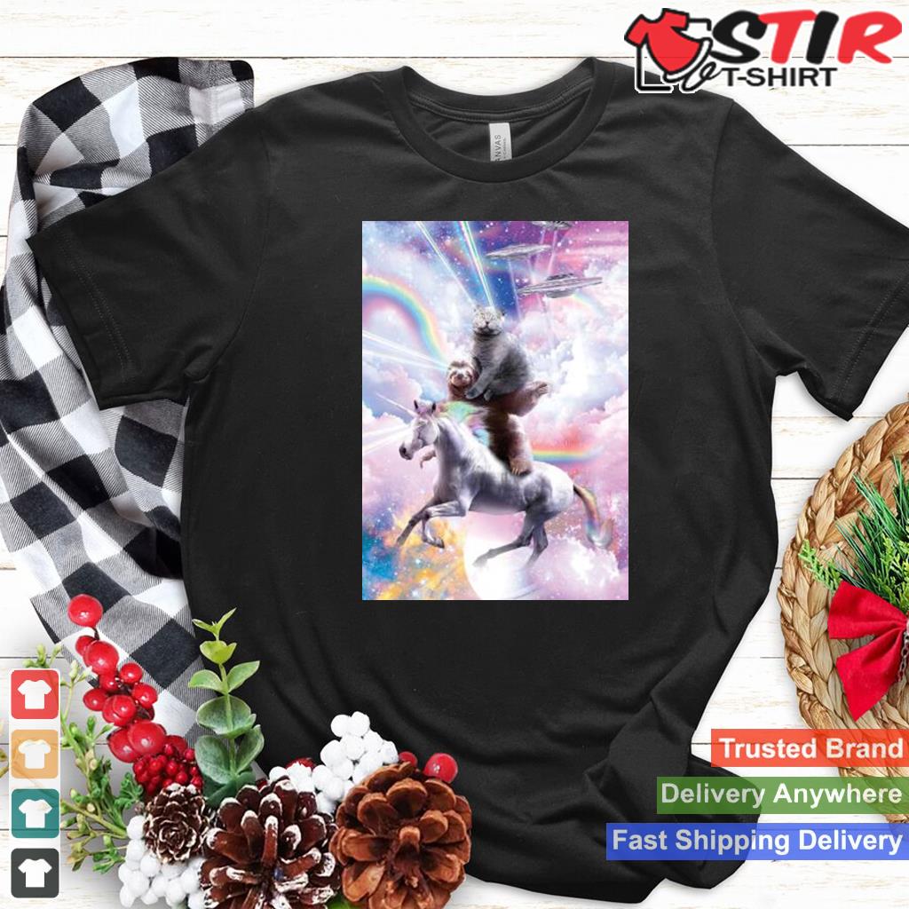 Cat Sloth Unicorn Rainbow Poster Shirt Shirt Hoodie Sweater Long Sleeve