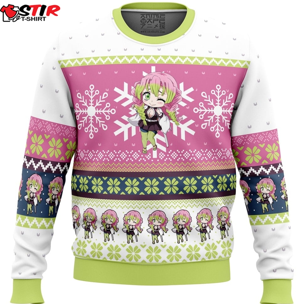 Chibi Christmas Mitsuri Kanroji Demon Slayer Ugly Christmas Sweater Stirtshirt