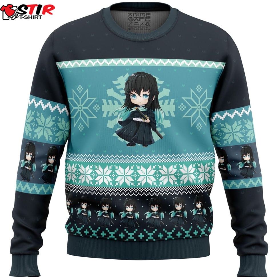 Chibi Christmas Muichiro Tokito Demon Slayer Ugly Christmas Sweater Stirtshirt