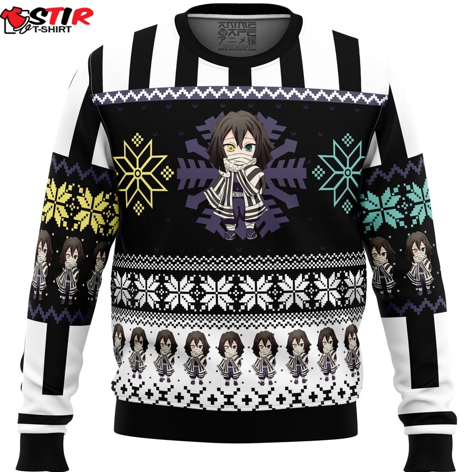 Chibi Christmas Obanai Iguro Demon Slayer Ugly Christmas Sweater Stirtshirt