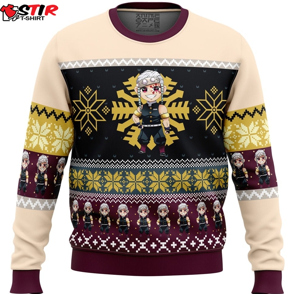Chibi Christmas Tengen Uzui Demon Slayer Ugly Christmas Sweater Stirtshirt
