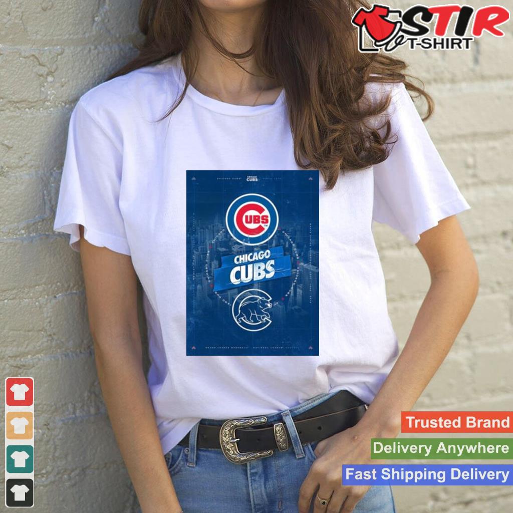 Chicago Cubs City Skyline Poster Shirt TShirt Hoodie Sweater Long