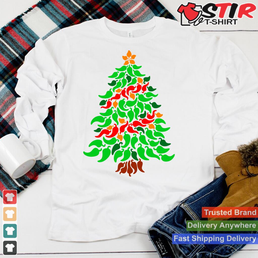 Chili Pepper Christmas Tree Funny Hot Spicy Sauce Salsa Fan Long Sleeve_1