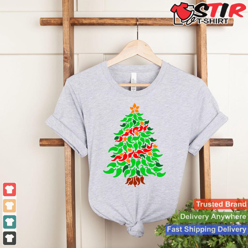 Chili Pepper Christmas Tree Funny Hot Spicy Sauce Salsa Fan Long Sleeve_1