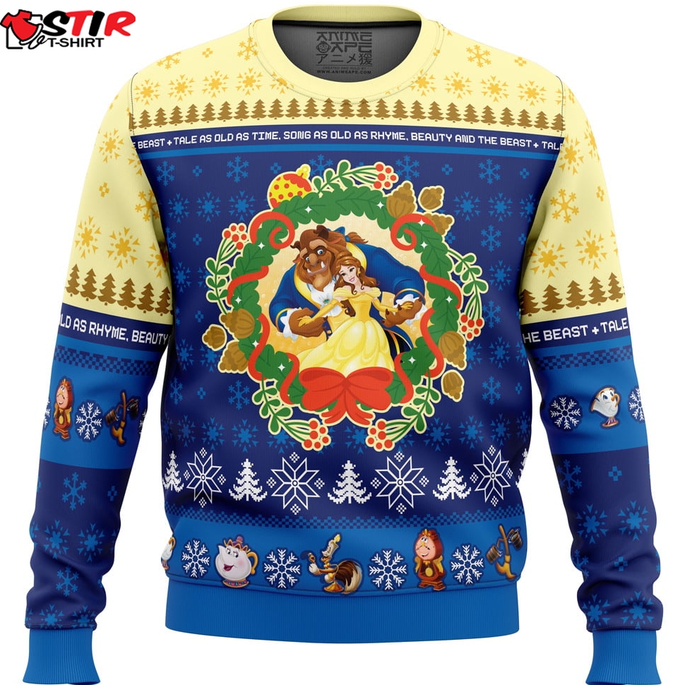 Christmas Beauty And The Beast Disney Ugly Christmas Sweater Stirtshirt