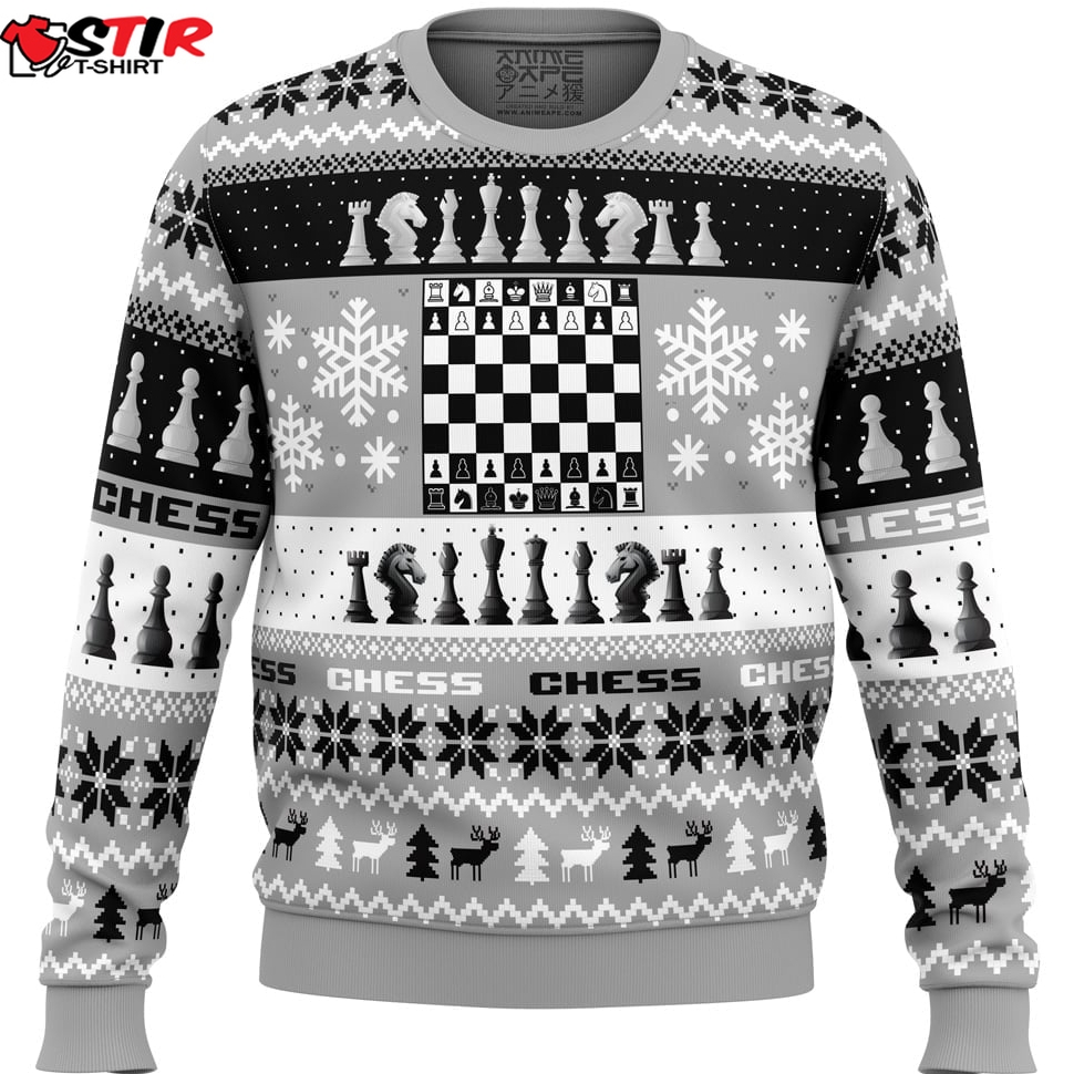 Christmas Chess Board Games Ugly Christmas Sweater Stirtshirt