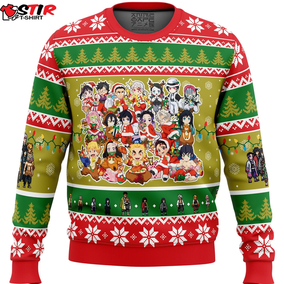 Christmas Demon Slayer Squad Demon Slayer Ugly Christmas Sweater Stirtshirt