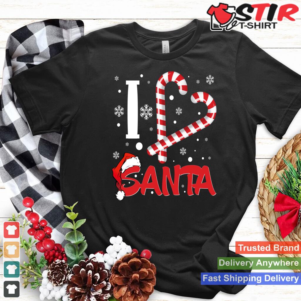 Christmas I Love Santa Candy Cane Heart   Men Women Long Sleeve