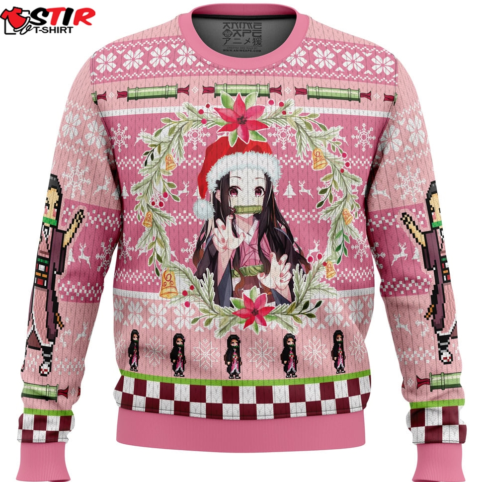 Christmas Nezuko Kamado Demon Slayer Ugly Christmas Sweater Stirtshirt
