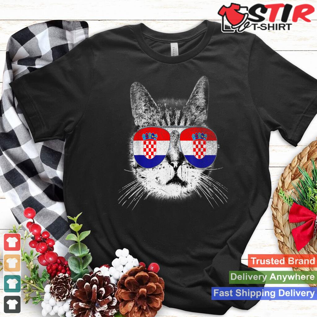 Croatian Croatia Flag Country Roots Cat Lover Pride Gift