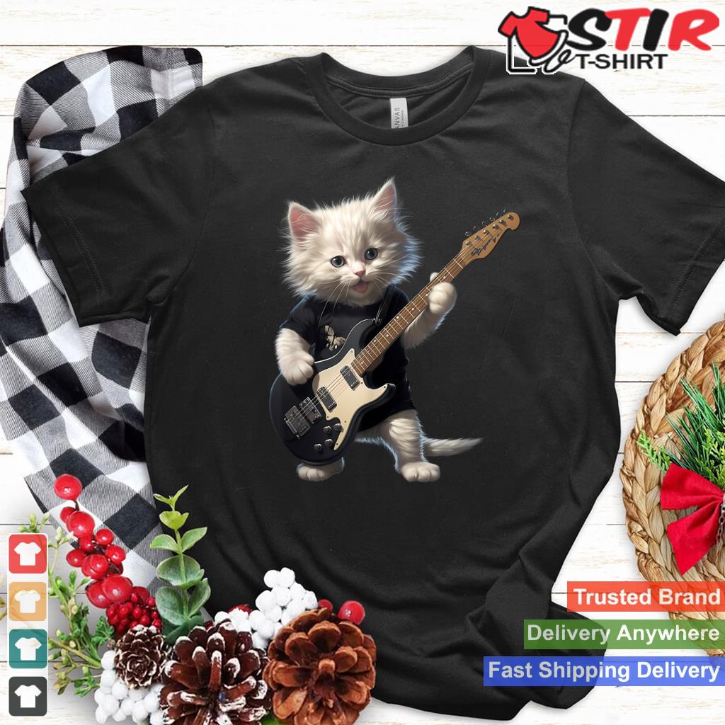 Cute Cat Playing Electric Guitar Rocker Cat Music Lover_1