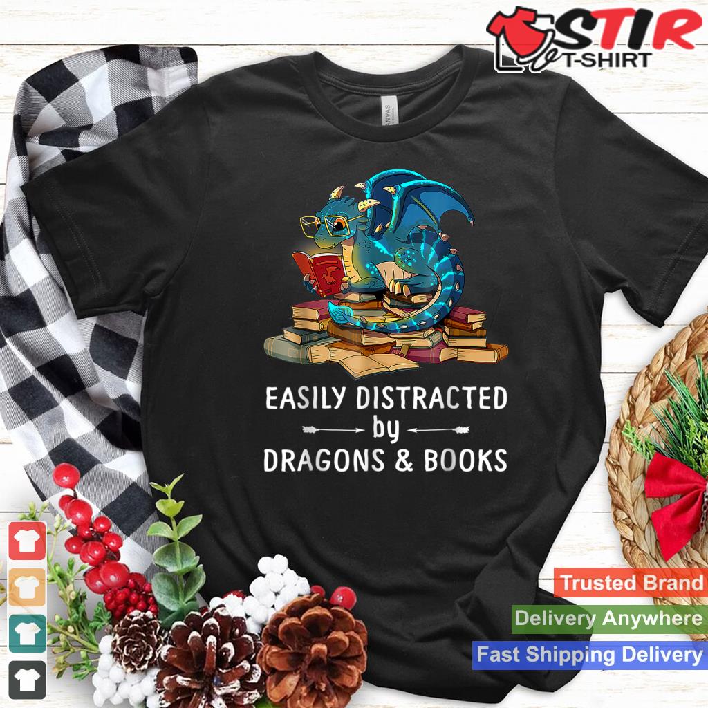 Cute Dragon Book   Easily Distracted By Dragons And Books