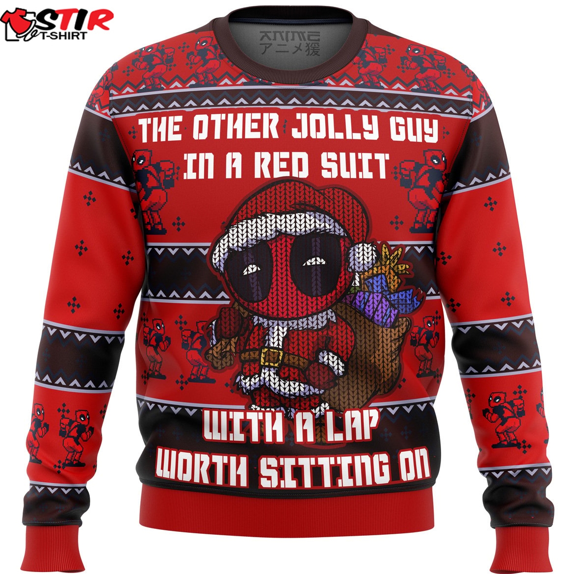 Deadpool Jolly Red Guy Ugly Christmas Sweater Stirtshirt