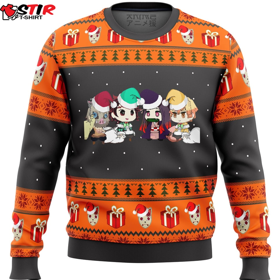 Demon Slayer Chibi Ugly Christmas Sweater Stirtshirt