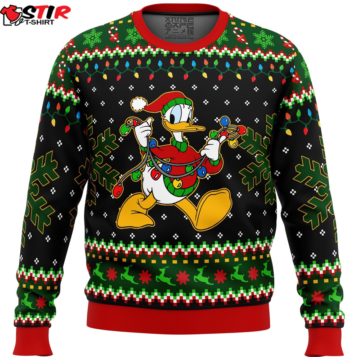 Donald Duck Christmas Lights Ugly Christmas Sweater Stirtshirt