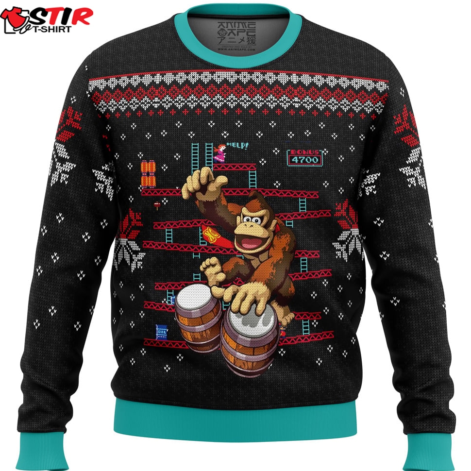 Donkey Kong Drums Ugly Christmas Sweater Stirtshirt