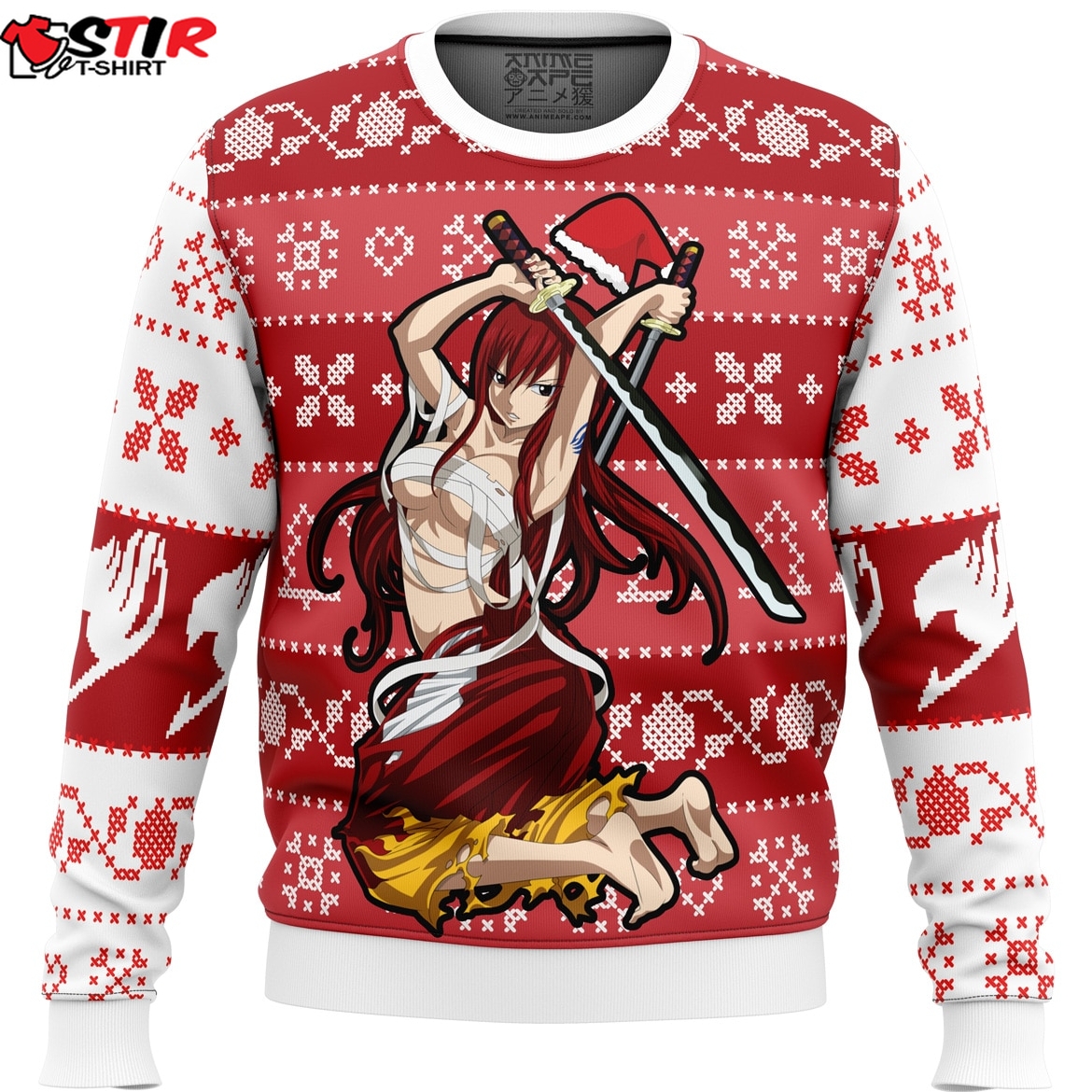 Erza Scarlet Fairy Tail Ugly Christmas Sweater Stirtshirt