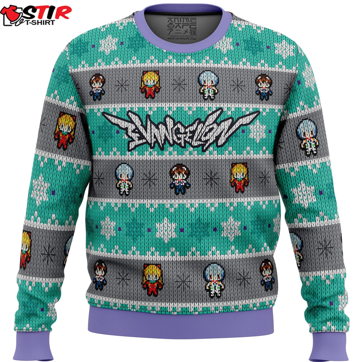 Evangelion Units Neon Genesis Evangelion Ugly Christmas Sweater Stirtshirt