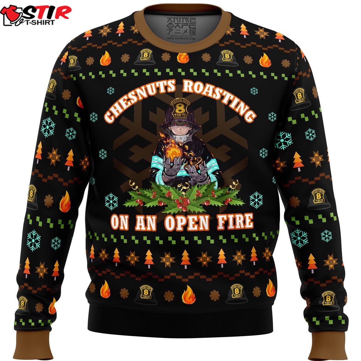 Fire Force Chesnuts Roasting Ugly Christmas Sweater Stirtshirt