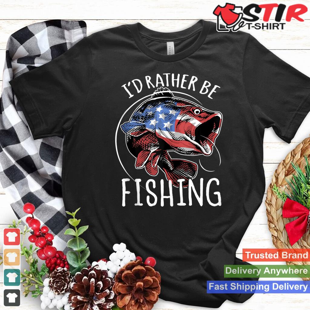 Fishing America Usa 4Th Of July  I'd Rather Be Fishing Tank Top