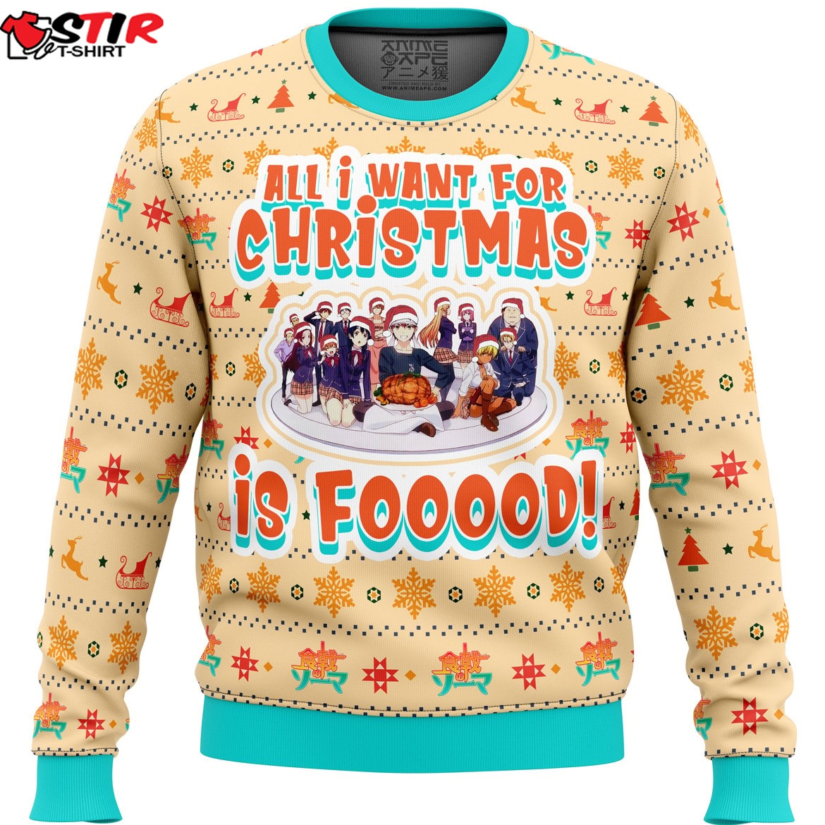 Food Wars Culinary Academy Ugly Christmas Sweater Stirtshirt