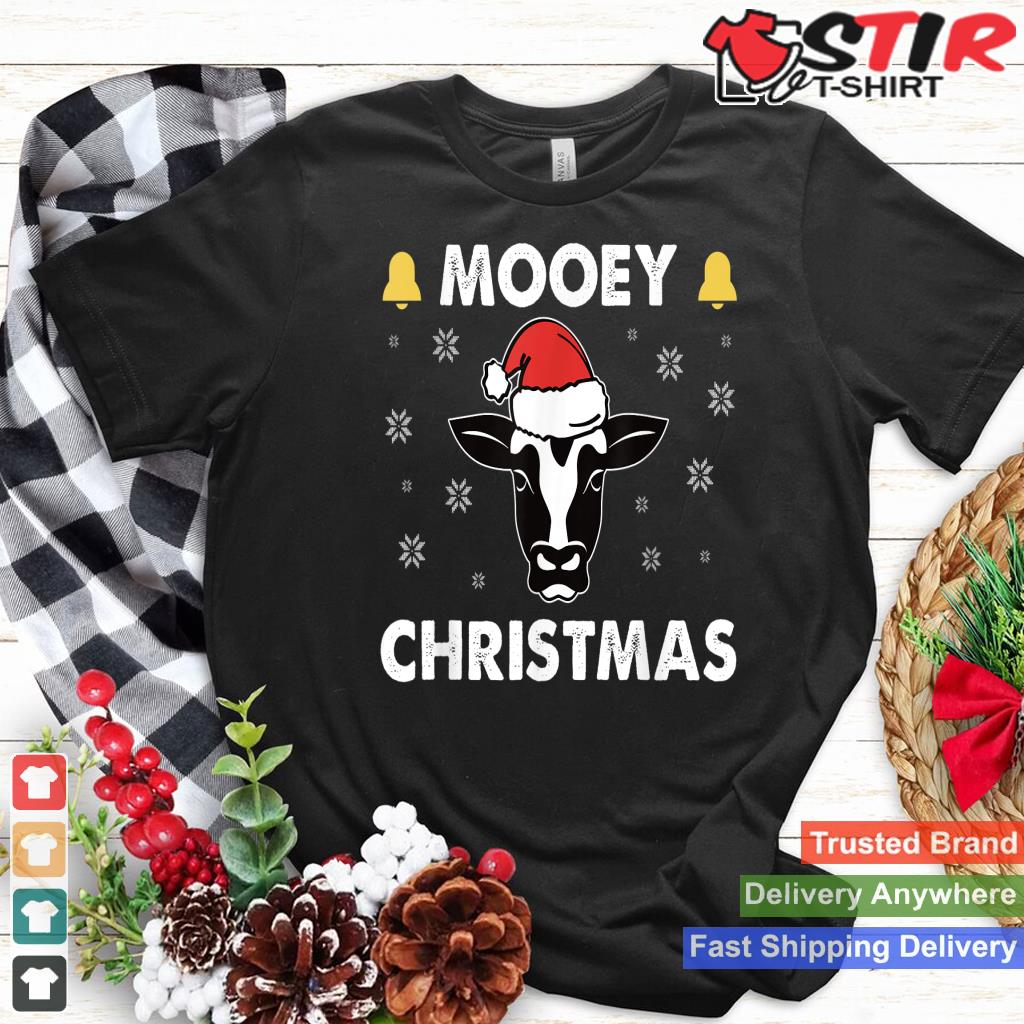 Funny Farm Cow Heifer Santa Claus Mooey Christmas Ugly Xmas Shirt Hoodie Sweater Long Sleeve