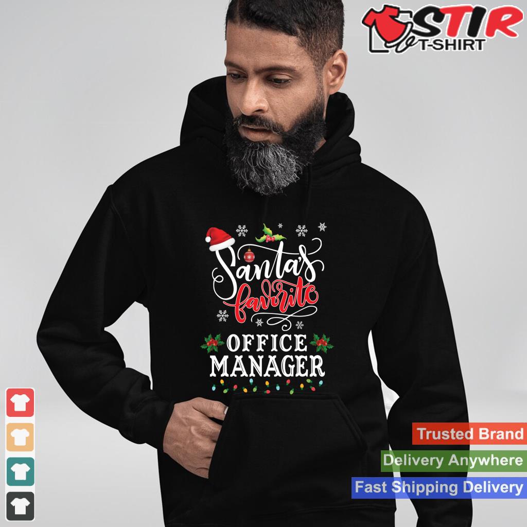 Funny Santa's Favorite Office Manager Christmas Party Long Sleeve